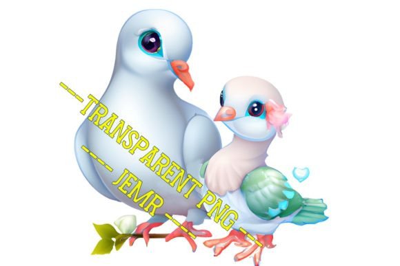 BABY DOVE and MOTHER / PNG #72: A Soothing Visual Asset