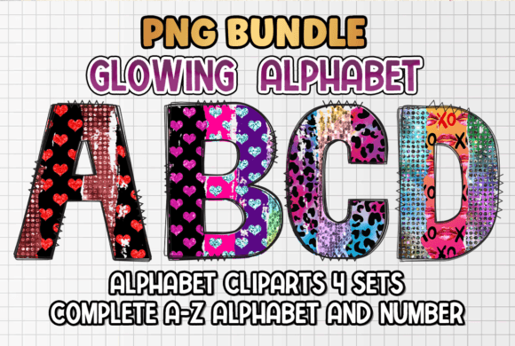 Bring Warmth to Your Designs with Glowing Hearts Alphabet Letters