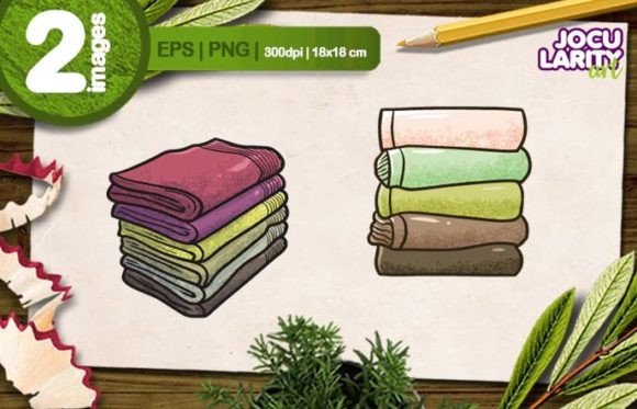 Colorful Pile of Towel Cartoon Vector: A Playful Design Asset