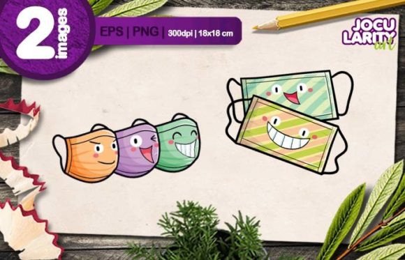 Designing with Heart: The Cute Group of Facemask Cartoon Character