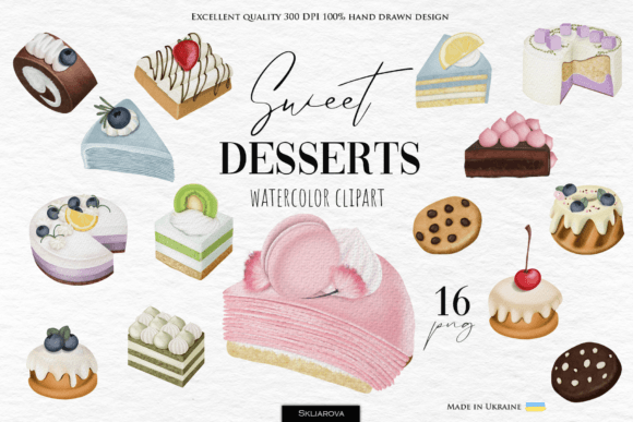 Designing with Indulgence: Using Sweet Desserts Watercolor Clipart