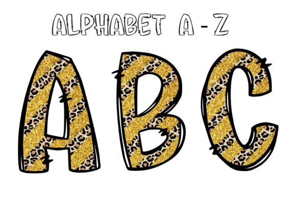 Doodle Leopard Gold: A Wildly Stylish Alphabet for Bold Designs