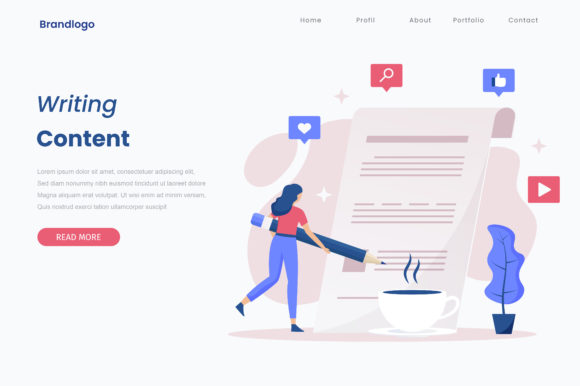 Elevate Your Message with Content Writing Illustration