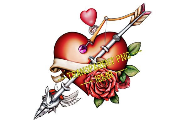 Heart, Rose and Arrow Transp. PNG #11: A Designer's Versatile Asset