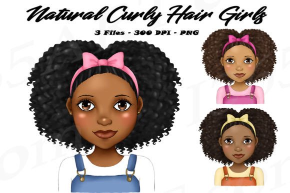 Little Black Girls Afro Hair Clipart PNG: Celebrating Natural Beauty in Design