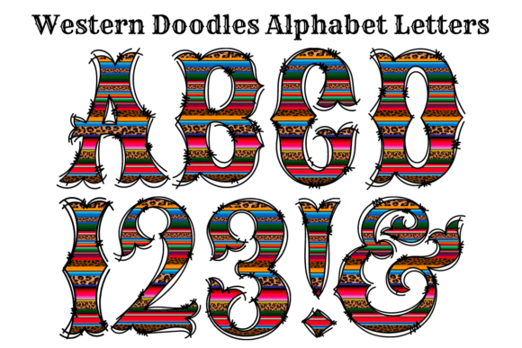 Serape Leopard Doodle Alphabet Letters: A Vibrant Design Toolkit