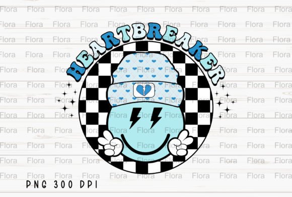 Smiley Face Heartbreaker Checkered PNG: A Bold Design Asset