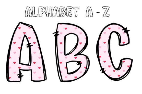 Valentine Alphabet Doodle Sublimation: A Designer's Asset
